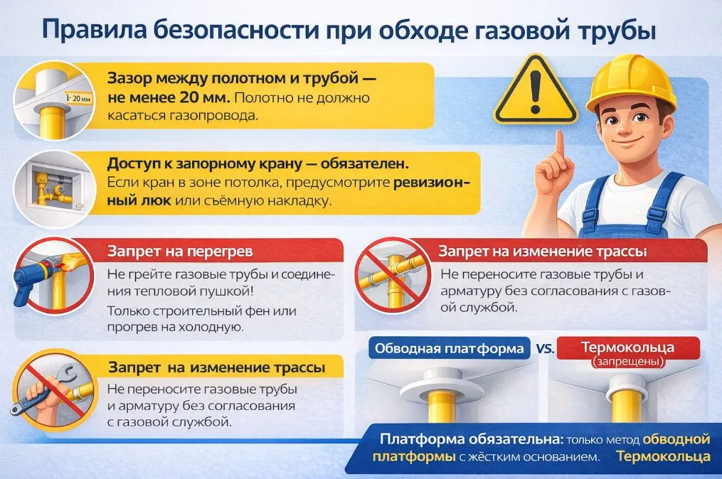 Правила безопасности при обходе газовой трубы.